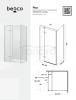 BESCO Kabina prysznicowa kwadratowa Pixa Gun Metal 90x90x195 Lewa PKL-90-195GR